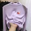 Camiseta de segunda pele De Rong, nova coleção outono/inverno 2026, manga longa escovada, peça íntima estilosa e casual, top de gola alta para meninas