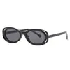 Nuevas Gafas de Sol de Moda Estilo Ins de Raine con Montura Ovalada Transfronteriza Personalizada Calada Camelia Retro Ojo de Gato