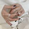 Anillo abierto de estilo retro de alta gama con diseño de giro simple en estilo frío de nicho para mujer, elegante anillo de plata de ley 925.