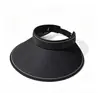 Sombrero de ala ancha con protección solar tipo chal para mujer, protección de verano, sombrero de sol de paja tejido con parte superior vacía, plegable