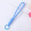 Cordão Colorido de Renda para Celular Tira de Pulso Anti-perda Trançada Artesanal Criativa Pingente Chaveiro de Miçangas Perler Dopamina