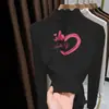 Camiseta Infantil Outono/Inverno Gola Meia-Alta Autoaquecimento Quente Top para Menina Acabamento com Babado de Veludo Camada Base