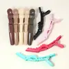 Clipes jacaré de cor café mais vendidos transfronteiriços para seccionar o cabelo, ferramentas de estilização de cabelo para permanente e coloração, clipes de posicionamento e clipes de cabelo personalizáveis