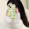 Capa de celular Cartoon Line Dog iPhone15promax Apple 14 transparente 13/12 furo fino antiqueda 11