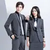 Traje de Raya Traje Formal para Hombre y Mujer Mismo Ropa de Negocios Traje de Manga Larga Traje de Tres Piezas Vestido de Trabajo de Gerente de Hotel Vestido de Verano