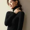 Suéter Base de Punto Grueso de Lana de Cuello Alto para Mujer, Top con Cuello Holgado para Otoño e Invierno, Nuevo Suéter Ajustado 2025 Capa Interior