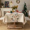 Lexuanxiu Toalha de Mesa Jacquard Vermelha para Ano Novo e Natal Espessada Luxo Acessível Atmosfera de Alto Padrão Toalha de Mesa Retangular