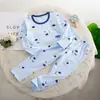 Outono Infantil Crianças Médias e Grandes Algodão Lycra Sem Costura Roupa Íntima Infantil Conjunto Roupas de Casa Outono para Meninos Calças de Outono Pijama para Meninas