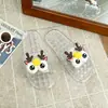 Casa Uso Diário Leve Fashion Elegante Fofo Olhos Grandes Chinelos de Casa Macios Adoráveis Chinelos de Cristal Confortáveis Chinelos Transparentes de PVC