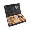 Oriente Medio Más Vendido Juego de 24 Piezas de Acero Inoxidable Cuchillo y Tenedor para Bistec Cuchara Cucharilla de Té Bañado en Oro Diamante Estrella Vajilla Caja de Regalo