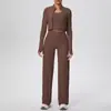 Ropa de Yoga de Cintura Alta, Ajustada, Levanta Glúteos, Traje Deportivo Casual como una Nube, Secado Rápido, Transpirable, Conjunto de Tres Piezas para Correr al Aire Libre y Fitness