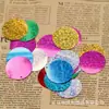 Lentejuelas Redondas de Color Láser de 30 mm con Borde Perforado, Decoración Grande para Coser a Mano