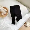 Leggings de Algodón para Niñas, Pantalones Lisos Nuevos de Primavera y Otoño, Pantalones Versátiles Dulces Estilo Coreano Color Caramelo Ajustados para Niños Pequeños