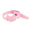 Collar para mascotas con flor de pedrería directo de fábrica, nailon ajustable con cascabel, para gatos y perros pequeños, en stock para venta al por mayor