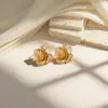 Nuevos Pendientes Europeos y Americanos de Metal Dorado con un Toque de Lujo Ligero y Gama Alta, Pendientes Florales Elegantes y Exagerados, Joyería Transfronteriza al por Mayor