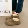 Sapatos Birkenstock Pequeno Batata Retrô Feminino Novo 2026 Inverno Roupa Externa Aveludado Espesso Botas de Neve Quentes Sapatos de Algodão