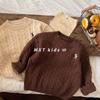 [en stock] Suéter para niñas coreanas otoño 2025 nuevo estilo extranjero suéter de cuello redondo para niña pequeña bebé color sólido