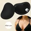 Protectores mamarios autoadhesivos en forma de corazón para mujer, almohadillas de esponja engrosadas para hacer que los pechos pequeños parezcan más grandes, copa hueca para dar forma y realzar, almohadillas removibles para sujetador.
