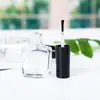 Frasco de plástico para esmalte de unha preto escuro de 10ml Frasco de vidro para esmalte de unha com tampa pincel frasco de esmalte de unha oblato vazio