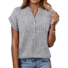 Camiseta Informal de Manga Murciélago Corta con Cuello en V y Canalé Cepillado para Mujer, Comercio Transfronterizo Europeo y Americano de Amazon, Primavera/Verano 2026