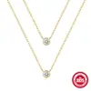 Nuevo collar de plata de ley S925 de doble capa apilado con diamante único clásico, cadena de clavícula elegante, estilo popular del pequeño libro rojo
