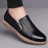Mocasines de Cuero Genuino para Hombre, Zapatos Pequeños de Cuero, Mocasines de Corte Bajo de Primavera, Zapatos Casuales de Piel de Vaca con Suela Plana, Tenis, Modernos