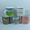 Taza de esmalte souvenir turístico plateada de acero inoxidable cubierta con taza de regalo de 8 cm de grosor