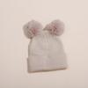 Gorro de punto para niños de otoño e invierno 2023, gorro de bebé de doble bola de color liso, gorro de jersey de bola de lana con brida versátil europeo y americano