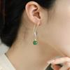 Brincos de Gancho Redondos Estilo Nacional com Folha para Mulheres Pequenos Novo Design Estilo Chinês Moda Exquisite Versátil Alto Padrão Orelha Tendência