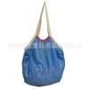 Bolsa de red grande con forro de bloques de color, moderna bolsa de hombro para colgar, bolsa de compras de viaje, bolsa tejida portátil y gruesa, bolsa de malla de algodón