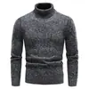 Malha de Gola Alta Grossa de Veludo Masculina Outono e Inverno Transfronteiriça Moda Europeia e Americana Masculina Suéter de Manga Longa Malha Base Quente
