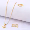 Cdd Conjunto de Tres Piezas de Trébol de Cuatro Hojas Moda Collar Pulsera Pulsera Amazon Aliexpress Fuente Caliente de Internet Fábrica