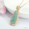 Pingente de Feijão Quatro Estações de Jade Gelo Tipo A Natural Guan Yu Colar de Jade Água Azul Atacado Dropshipping S4061304