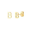 Brincos de Aço Titânio com 26 Letras em Inglês, Simples e de Alto Padrão, Banhados a Ouro 18K, Estilo Ins, Nicho, Criativos, Personalizados