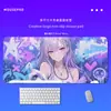 Tapete de Mesa Grande para Jogos com Parede de Grafite de Anime, Mouse Pad de Computador Alargado e Comprido, Tapete Antiderrapante para Teclado de Maratona de Jogos em Dormitório