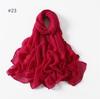 Bufanda Larga Clásica para Mujer de Color Sólido de Voile Algodón y Lino Transpirable Delgada Transfronteriza Bufanda Suave Hiyab Bufanda de Seda en Stock
