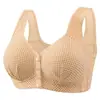 Ropa interior nueva para mujeres de mediana edad y mayores con cierre frontal, tirantes anchos nuevos, cómodo, con estampado, sin aro, talla grande