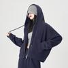 Sudadera con Capucha Off-White para Mujer, Principios de Otoño, Petite, Estilo Coreano, Holgada, Top Adelgazante, Chaqueta, Top Versátil para Otoño e Invierno