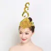 Adorno de Cabeça para Dança Adorno de Cabeça para Performance Quadrado Yangko Dança de Abertura Headdress Étnico Dai Moderno Adorno de Cabeça para Mulheres