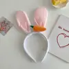 Faixa de Cabelo de Coelho de Desenho Animado Orelhas Longas de Coelho Fofas Faixa de Cabelo para Lavar o Rosto Foto de Crianças do Zoológico Performance Acessório de Cabeça de Pelúcia Feminino