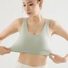 Sujetador tipo chaleco sin costuras para yoga deportivo Push-Up Anti-caída Espalda Bonita Verano Estilo tubo con rayas verticales en forma de U