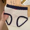 Braguitas para Niñas con Ribete de Encaje de Contraste Retro 10A Antibacterianas Entrepierna Extendida de Algodón Puro Cintura Media Ropa Interior que se Ajusta a la Cadera para Mujeres