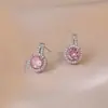 Aretes para Mujer, Aretes de Flor Corazón con Circonita Micro-pavimentada de Cobre, Nueva Moda de Nicho, Diseño Simple, Joyería de Temperamento y Versátil
