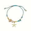 Pulseira Cristal Multicamadas Nova Boêmia Transfronteiriça Pulseira Pingente Estrela do Mar Conjunto de Pulseiras com Contas Coloridas Mulheres