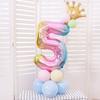 Coluna de Balões de Celebração do 100º Dia Guia de Estrada Decoração de Festa de Aniversário Número Grande Gradiente de 32 polegadas Decoração de Aniversário