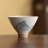 Mesa ICE taza de té Shanlan pintada a mano bajo vidriado cubo pequeño pintado a mano Taza Yuanshan montaña pesada taza de té kung fu taza de té para el hogar
