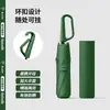 Paraguas creativo con hebilla de anillo de apertura manual al 70% de descuento, protección solar, doble uso para lluvia y sol, paraguas de negocio con recubrimiento negro, sombrilla de estilo japonés simple al por mayor