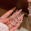 Pendientes de Aro Lisos Circulares Esmerilados Populares Coreanos con Forma de Gota de Agua para Mujer, Lujo Accesible Moda de Nicho, Versátiles Elegantes, Pendientes Sencillos