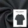 Camiseta feminina de manga média 2026 novo modelo, gola redonda preta, corte justo e solto, cor sólida, camiseta básica para primavera e outono