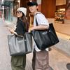 Bolso de hombro para hombre, de marca de moda, de gran capacidad, estilo japonés, sencillo, de cuero para mujer, bolso de mano de moda para estudiantes.